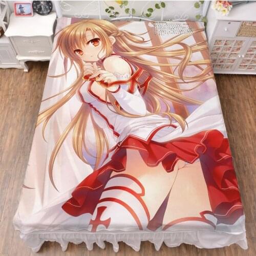 New Anime Cartoon Sword Art Online Yuuki Asuna Flat sheet bed sheet top sheet No.021