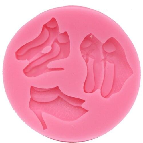 NPC Shoe Silicone Mold Fondant Sugar Paste High-heeled Shoes Mould Cupcake Decoration Moldes De Silicona Cake Decorating Tools