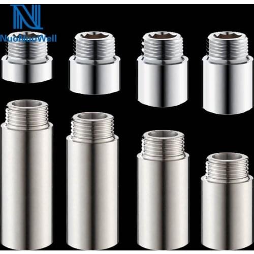 Nuonuowell Wholesale 20Pcs-Pack Stainless Steel Joint 1/2" Male x Female Pipe Extend Adapter Hardware Plumbing Accessories