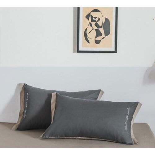 A Pair Cotton Pillowcases Decorative Solid Pillow Covers Luxry Pillow Case for Student Dormitory Bedding 19X29 INCH