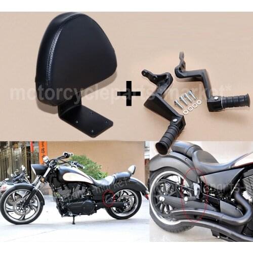Passenger Footpegs Foot Rest Foot pegs Rear Backrest Seat Sissy Bar For Victory High-Ball Vegas Kingpin Deluxe Boardwalk Gunner