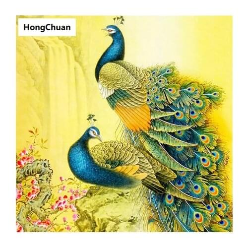 Couple Peacock Mural 5D DIY Full Square/Round Diamond Painting Diamond Embroidery Diamond Cross Stitch Home Decoration Gift