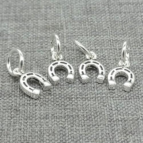 10 Pieces of 925 Sterling Silver Horseshoe Horse Shoe Charms for Bracelet Necklace
