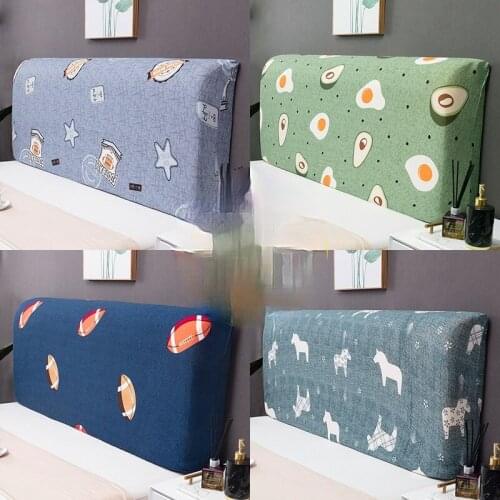 Simple Modern Cartoon Pictures Printing Bed Head Cover Full Enclosed Elastic Dust-proof Headboard Cover/ Protective Cover