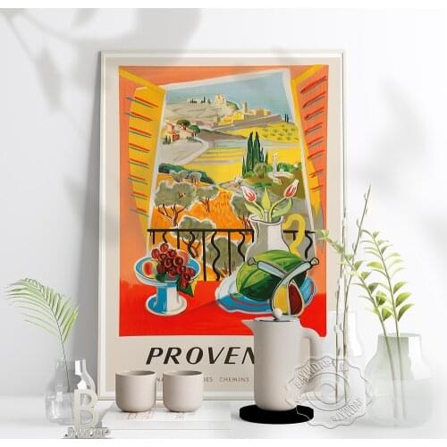 Provence France Prints Poster, World Travel Provence Scenery Still Life Canvas Painting, Vintage Wall Stickers Home Decor Gift