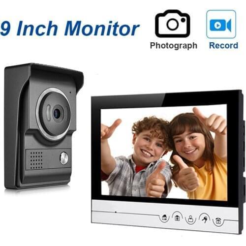Kinjoin Wired video doorphone intercom system with monitor intercom unlock waterproof IR night vision camera for home security