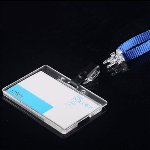 85*54mm Transparent 7127 Card with Muti-color Lanyards Exhibition Staff for Office Id Name Tags and Badge Holder