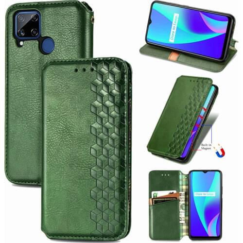 Realme C15 C12 Leather Texture Luxury Wallet Book Case for Oppo Realme C15 C 15 Stand Flip Magnet Cover RealMe C12 Coques
