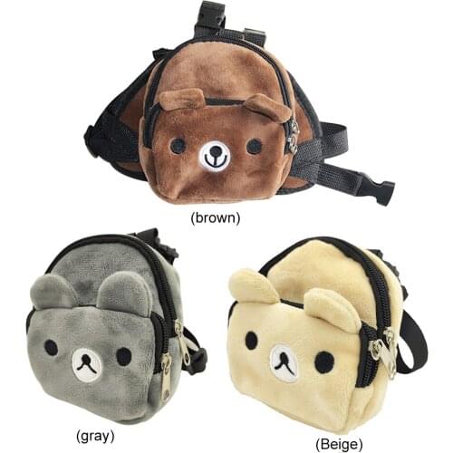 Dourable Adjustable Leash Pet Puppy Self Backpack Cartoon Portable Harness Teddy Dog Outdoor Travel Carrier Snack Bag Accessorie