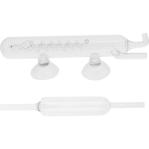 DIY CO2 System Aquarium Tank CO2 Diffuser Glass Tube Bubble Counter + 2Pcs Suction Cup