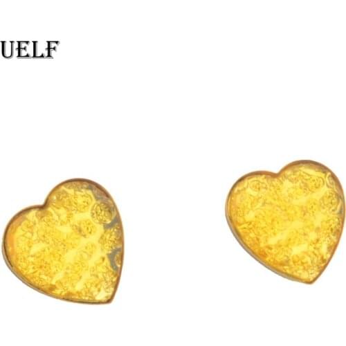 Uelf Earrings For Women Cute Fashion Girls Stainless Steel Jewelry Trend Heart Classic Stud Earrings