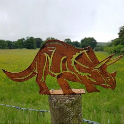 2021 Stainless Steel Dinosaur ornaments Animal Stake for Garden Patio or Balcony Decor Dinosaur Stake Decoration #20