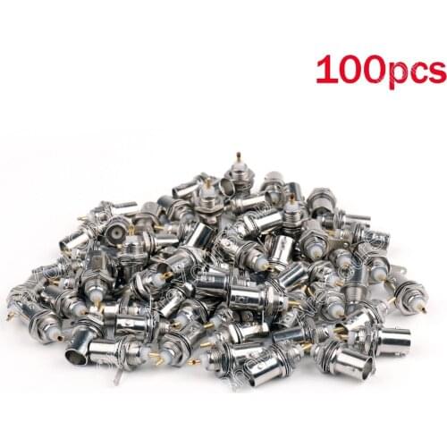 Areyourshop High Quality 100 PCS BNC Female Connectors Chassis Panel Mount Monitor Accessories