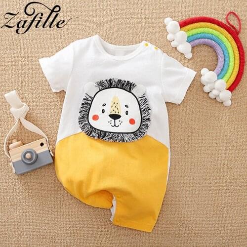 ZAFILLE Baby Boy Clothes For Newborns Cartoon Lion Panda Babys Rompers Summer Boy Baby Sleepwear For Newborns Pajamas Babies