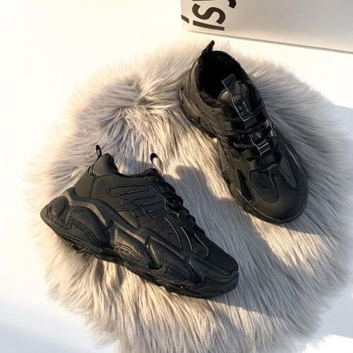 2021 Winter Woman Fashion Plush Sneakers Women Platform Chunky Casual Shoes Sport Vulcanized Shoes Ladies Trainers Zapatos Mujer