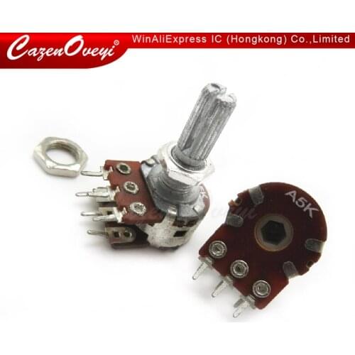 1pcs/lot Foshan radio factory aerospace licensing 148 dual-potentiometer A5K handle length 20MM 25MM flowers In Stock