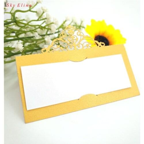 100Pcs Crown Seat Card Laser Cut Wedding Table Decoration Place Escort Card Wedding Invitations Cards Name Cards 2018 6ZSH873
