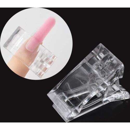 2PCS Transparent poly nail gel Quick Building Nail Tips Finger Extension Mold Tips Nail Dual Forms Nail Tips Clip Nail Art Tool