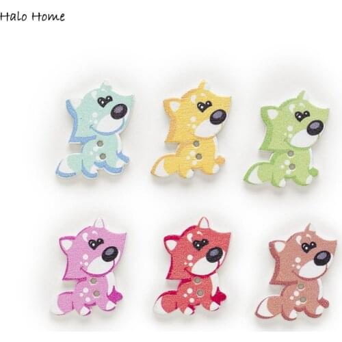 30pcs Raccoon Wood Buttons for Sewing Scrapbooking Clothing Headwear Handmade Crafts Home Decor Accessories DIY 30x24mm