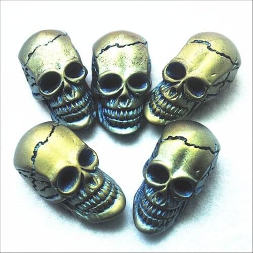 4pcs new skull pendants clay material top drilled holes for womens pendants making fittings 45x25mm with best wholesale price