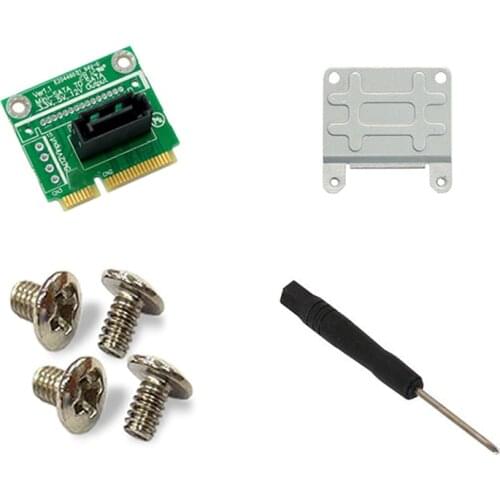 MSATA to SATA Converter Card Mini SATA to 7Pin SATA Adapter Metal Extension Bracket Half-size for 2.5" & 3.5" HDD SSD Hard Drive