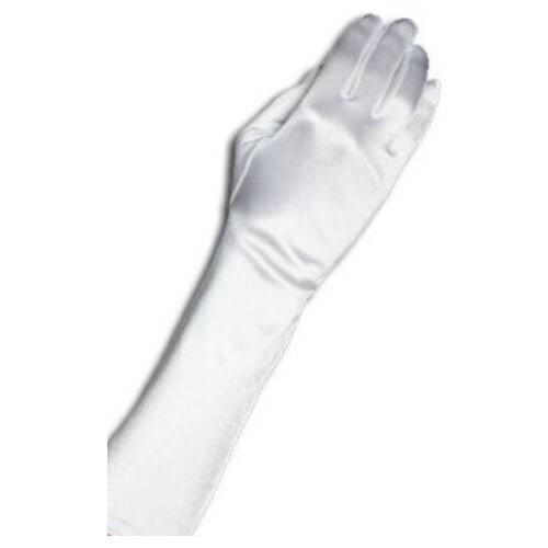 Satin Elbow Length Gloves [White] by Yabber - for Bride / Brides Maid