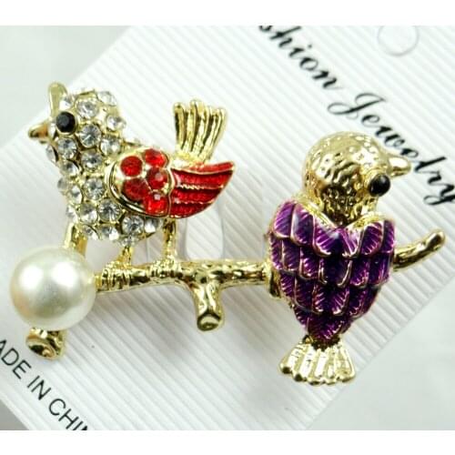 Hot Sale bird Brooches Men Women Suits Dress Hat Collar Brooch Pins Scarf Buckle Party Weddings Banquet Brooch Gifts W34