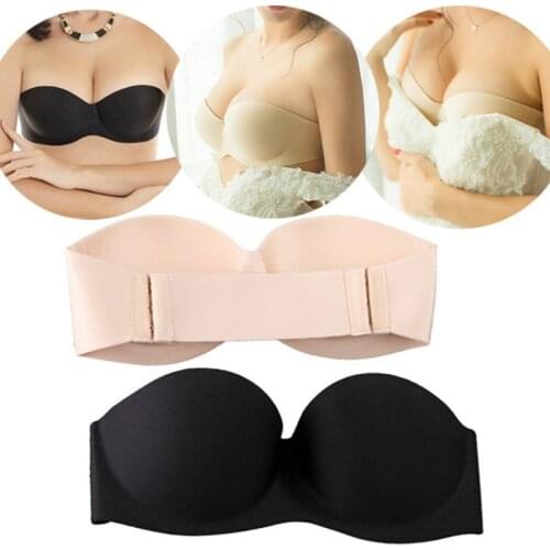 Sexy Gathering Invisible Bras Bralette Underwear Women Push Up Strapless Bra Wedding Brassiere Back Nude Bras