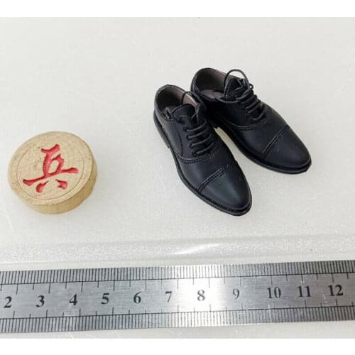 D80149 1/6 Scale Black Glossy Leather Shoes for 12"