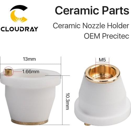 Cloudray Laser Ceramic OEM Precitec 3D Nozzle Holder Ceramic Part M5 13mm Diameter 0-5kW for Mini 3D Precitec Laser Head