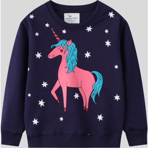 Childrens Autumn Round Neck Pullover Boys and Girls Cartoon Unicorn Loose Sweatshirts