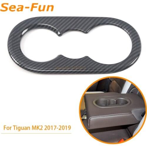 For Volkswagen VW Tiguan MK2 2017 2018 2019 Rear Seat Water Cup Holder Cover Trim Frame Decoration Sticker Interior Accessories