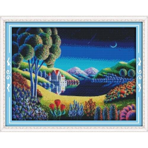 Fantastic scenery(1) cross stitch kit 14ct 11ct count printed canvas stitching embroidery DIY handmade needlework