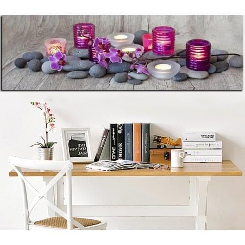 HD Print Orchid Flower Zen Spa Stone Still Life Paintings on Canvas Modern Wall Art Picture Poster for Living Room Sofa Cuadros