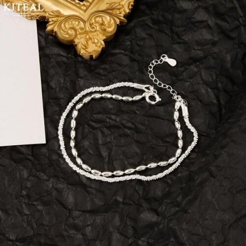 KITEALNew Brand Design Luxurio silver color Girlfriend bracelets bangles Gypsophila, Doudou Double anchor wedding jewelry