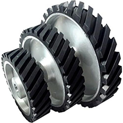 150mm 6 inch Serrated Rubber Contact Wheels Metals Polishing Grinding Rotating tools Balanced Abrasive Sanding Belt 50mm Thicks