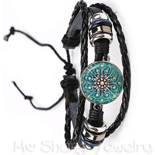 Metatron Cube Bracelet Chakra Cosmic Energy Centres Charm Women Jewelry Beautiful Mandala Lotus Hinduism Adjustbale Bangle Gift