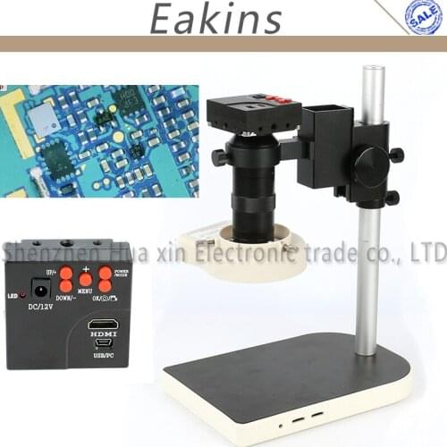 16MP 1080P Full HDMI HD Industrial Video Microscope Camera Set 60F/S High Speed Video 100X C-Mount For Phone PCB Check Repair