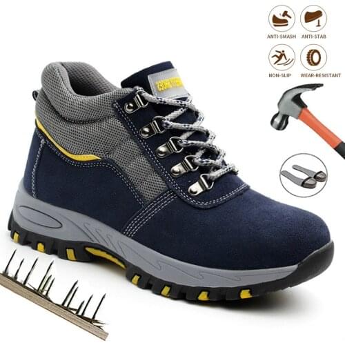 Men Advisable Shoes Steel Toe Cap Puncture-Proof Work Mens Work Outdoor Boot Safety Shoes Sneakers Indestructible Work Shoes