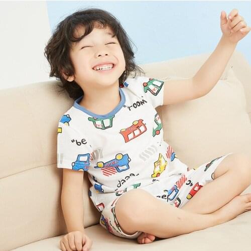 2019 summer New kids clothes sets Korean version Cartoon Home Suit Boys girls baby t shirt+shorts children clothing wholesale