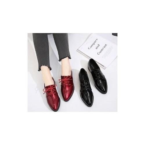 2021 autumn new mid heel shoes casual round toe small leather shoes female British style thick bottom all-match womens shoes