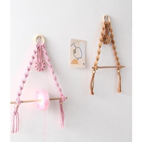 New Boho Decor Toilet Paper Stand Roll Paper Macrame Storage Rack Tapestry Wall Hanging Macrame Hand-woven Rope Wall Decoration