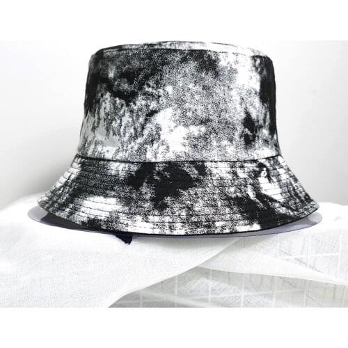 Multicolor denim panama hat cotton Foldable Fishermans hats embroidery bucket hat summer outdoor travel sun hat hip-hop hats