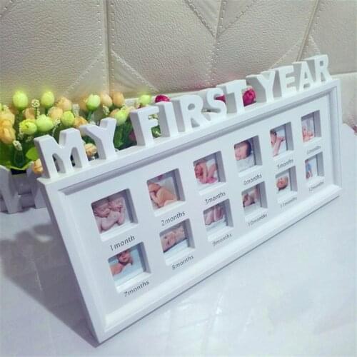 DIY Creative Photo Frame 0-12 Months My First Year Kids Plastic Decoration Ornaments Birthday Gift Souvenir Picture Frame
