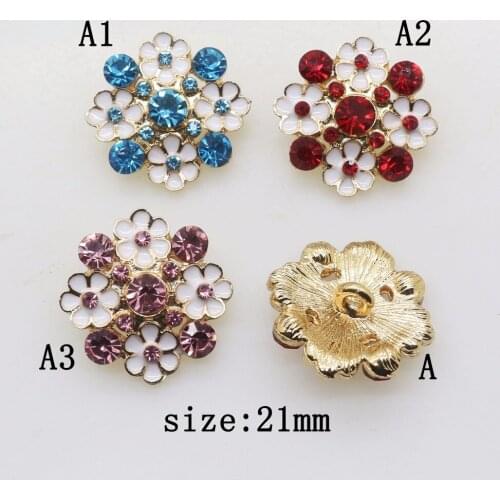 YWXINXI Charms The New 10Pcs 21mm alloy Rhinestone Butterfly flowers DIY Wedding clothing decoration accessories free delivery