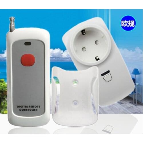 RF Remote control socket AC 220v European standard plugs+ 1 remote control distance 100 m self- lock mode EU Standard