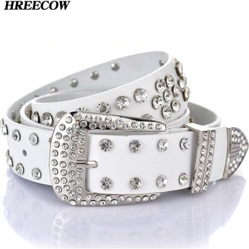 Fashion Sexy Lips Belt Women 's Casual Buckle Genuine Leather Belts Rhinestone Shiny Leather Wide Belt Waist Wild Straps