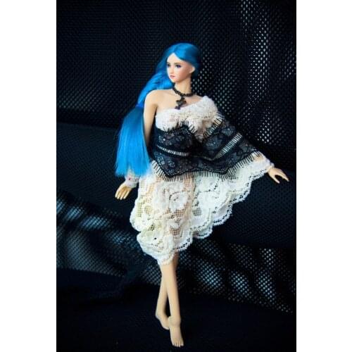 Blue Braids Female Pale OB27 Head Carving 1/6 Scale Custom Female Head Model