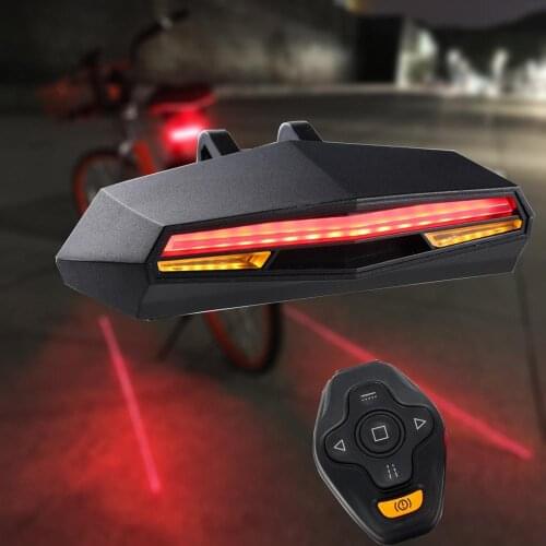 Wireless Bike Bicycle Rear Turn Signal Light Laser Tail Lamp Smart USB Rechargeable Cycling Accessories Remote Turn Led Light