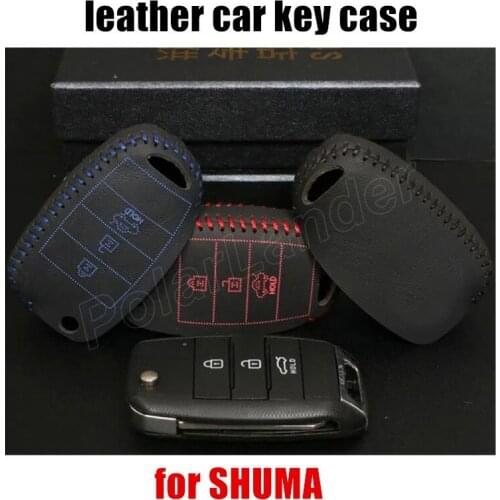 Only Red factory price Hand sewing DIY car key case cover car styling Genuine quality leather fit for KIA K3K5 SORENTO SHUMA